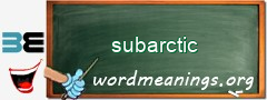 WordMeaning blackboard for subarctic